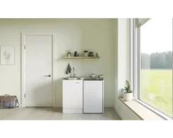 Flex Well Pantryküche Miniküche mit Geräten Wito 100 cm weiß matt zerlegt Variante reversibel