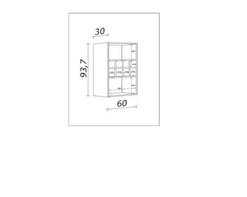 Flex Well Regal Morena BxTxH 60 x 30 x 94 cm - matt zerlegt 00011254