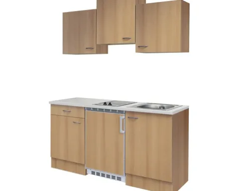 Flex Well Singleküche mit Geräten Nano 150,5 cm buche matt zerlegt Variante reversibel 00011409