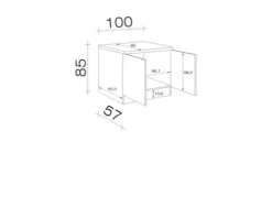 Flex Well Spülenschrank inkl Spüle Tiago BxTxH 100 x 60 x 85 cm basaltgrau matt zerlegt 00011694