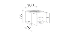 Flex Well Spülenschrank inkl Spüle Tiago BxTxH 100 x 60 x 85 cm basaltgrau matt zerlegt 00012092