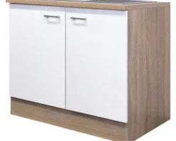 Flex Well Spülenschrank inkl Spüle Samoa BxTxH 100 x 60 x 85 cm weiß matt zerlegt 00007536