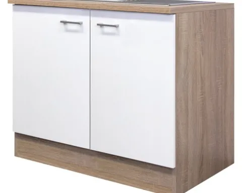 Flex Well Spülenschrank inkl Spüle Samoa BxTxH 100 x 60 x 85 cm weiß matt zerlegt 00007536