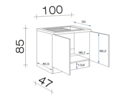 Flex Well Spülenschrank inkl Spüle Wito BxTxH 100 x 60 x 85 cm weiß matt zerlegt 00006936