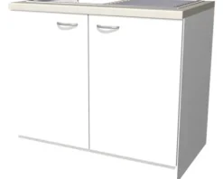 Flex Well Spülenschrank inkl Spüle Wito BxTxH 100 x 60 x 85 cm weiß matt zerlegt 00006936