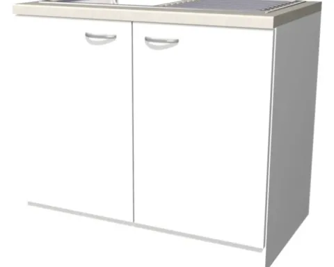 Flex Well Spülenschrank inkl Spüle Wito BxTxH 100 x 60 x 85 cm weiß matt zerlegt 00006936