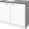 Flex Well Spülenschrank inkl Spüle Lucca BxTxH 100 x 60 x 85 cm weiß matt zerlegt 00010741