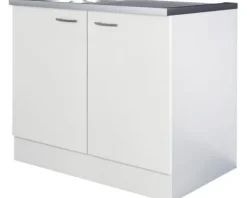 Flex Well Spülenschrank inkl Spüle Wito BxTxH 100 x 60 x 85 cm weiß matt zerlegt 00005372