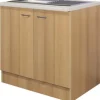 Flex Well Spülenschrank inkl Spüle Nano BxTxH 100 x 60 x 85 cm buche matt zerlegt 00006884