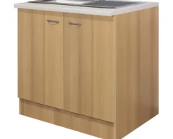 Flex Well Spülenschrank inkl Spüle Nano BxTxH 100 x 60 x 85 cm buche matt zerlegt 00006884