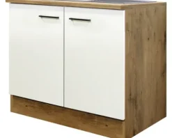Flex Well Spülenschrank inkl Spüle Vintea BxTxH 100 x 60 x 85 cm magnolienweiss matt zerlegt 00011648