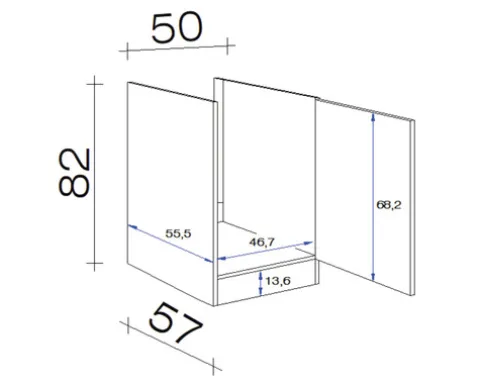 Flex Well Spülenschrank Lucca BxTxH 50 x 57,1 x 82,2 cm weiß matt zerlegt Anschlag reversibel 00010750