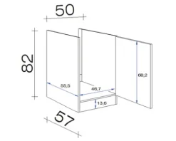 Flex Well Spülenschrank Nano BxTxH 50 x 57 x 82 cm buche matt zerlegt Anschlag reversibel 00006904