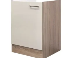 Flex Well Spülenschrank Nepal BxTxH 50 x 57 x 82 cm kaschmir glänzend zerlegt Anschlag reversibel 00007558