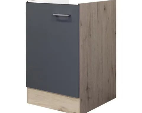Flex Well Spülenschrank Tiago BxTxH 50 x 57,1 x 82 cm basaltgrau matt zerlegt Anschlag reversibel 00011680