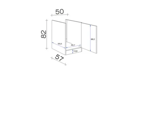 Flex Well Spülenschrank Varo BxTxH 50 x 57 x 82 cm weiß matt zerlegt Anschlag reversibel 00010968