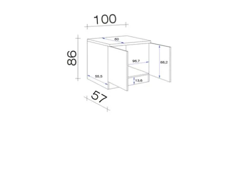 Flex Well Spülenschrank Varo BxTxH 100 x 60 x 86 cm weiß matt zerlegt Anschlag links rechts 00011053