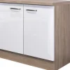 Flex Well Unterschrank mit Drehtür Valero BxTxH 100 x 60 x 86 cm weiß hochglanz zerlegt Anschlag links rechts 00007827