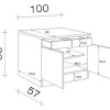 Flex Well Unterschrank mit Schublade und Drehtür Santo BxTxH 100 x 60 x 86 cm anthrazit matt zerlegt Anschlag links rechts 00011020
