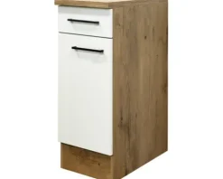 Flex Well Unterschrank mit Schublade und Drehtür Vintea BxTxH 30 x 60 x 85 cm magnolienweiss matt zerlegt Anschlag reversibel 00011640
