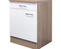Flex Well Unterschrank mit Schublade und Drehtür Samoa BxTxH 60 x 60 x 85 cm weiß matt zerlegt Anschlag reversibel 00007533