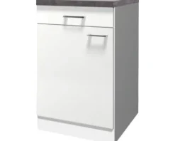 Flex Well Unterschrank mit Schublade und Drehtür Lucca BxTxH 50 x 60 x 85 cm weiß matt zerlegt Anschlag reversibel 00010752
