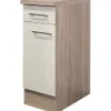 Flex Well Unterschrank mit Schublade und Drehtür Nepal BxTxH 30 x 60 x 86 cm kaschmir glänzend zerlegt Anschlag reversibel 00007548