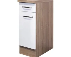 Flex Well Unterschrank mit Schublade und Drehtür Valero BxTxH 30 x 60 x 86 cm weiß hochglanz zerlegt Anschlag reversibel 00007821