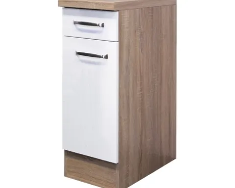 Flex Well Unterschrank mit Schublade und Drehtür Valero BxTxH 30 x 60 x 86 cm weiß hochglanz zerlegt Anschlag reversibel 00007821