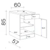 Flex Well Unterschrank mit Schublade und Drehtür Nano BxTxH 60 x 60 x 85 cm buche matt zerlegt Anschlag reversibel 00006881