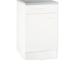 Flex Well Unterschrank mit Schublade und Drehtür Speed BxTxH 50 x 50 x 85 cm weiß matt zerlegt Anschlag reversibel 00005343