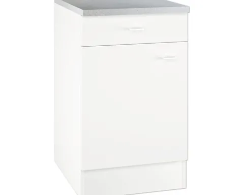 Flex Well Unterschrank mit Schublade und Drehtür Speed BxTxH 50 x 50 x 85 cm weiß matt zerlegt Anschlag reversibel 00005343