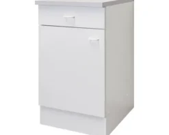 Flex Well Unterschrank mit Schublade und Drehtür Speed BxTxH 50 x 50 x 85 cm weiß matt zerlegt Anschlag reversibel 00005343