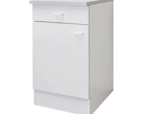 Flex Well Unterschrank mit Schublade und Drehtür Speed BxTxH 50 x 50 x 85 cm weiß matt zerlegt Anschlag reversibel 00005343