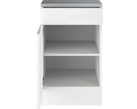Flex Well Unterschrank mit Schublade und Drehtür Speed BxTxH 50 x 50 x 85 cm weiß matt zerlegt Anschlag reversibel 00005343