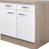 Flex Well Unterschrank mit Schublade und Drehtür Valero BxTxH 80 x 60 x 86 cm weiß hochglanz zerlegt Anschlag links rechts 00007825