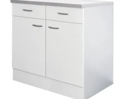 Flex Well Unterschrank mit Schublade und Drehtür Wito BxTxH 80 x 60 x 85 cm weiß matt zerlegt Anschlag links rechts 00006934