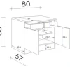 Flex Well Unterschrank mit Schublade und Drehtür Nano BxTxH 80 x 60 x 85 cm buche matt zerlegt Anschlag links rechts 00006882