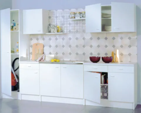 Flex Well Unterschrank mit Schublade und Drehtür Speed BxTxH 100 x 50 x 85 cm weiß matt zerlegt Anschlag links rechts 00005347