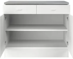 Flex Well Unterschrank mit Schublade und Drehtür Speed BxTxH 100 x 50 x 85 cm weiß matt zerlegt Anschlag links rechts 00005347