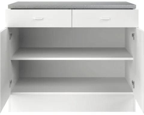 Flex Well Unterschrank mit Schublade und Drehtür Speed BxTxH 100 x 50 x 85 cm weiß matt zerlegt Anschlag links rechts 00005347