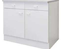 Flex Well Unterschrank mit Schublade und Drehtür Speed BxTxH 100 x 50 x 85 cm weiß matt zerlegt Anschlag links rechts 00005347