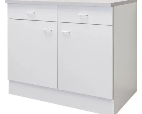 Flex Well Unterschrank mit Schublade und Drehtür Speed BxTxH 100 x 50 x 85 cm weiß matt zerlegt Anschlag links rechts 00005347
