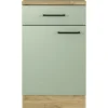 Flex Well Unterschrank mit Schublade und Drehtür Cara BxTxH 50 x 60 x 85 cm grün matt zerlegt Anschlag reversibel 00012472