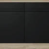 Flex Well Unterschrank mit Schublade und Drehtür Capri BxTxH 100 x 60 x 85 cm schwarz matt antifingerprint zerlegt Anschlag links rechts 00012509