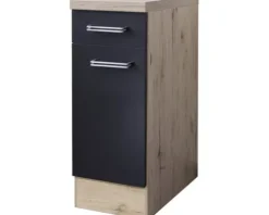Flex Well Unterschrank mit Schublade und Drehtür Santo BxTxH 30 x 60 x 86 cm anthrazit matt zerlegt Anschlag reversibel 00011016