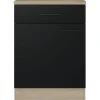 Flex Well Unterschrank mit Schublade und Drehtür Capri BxTxH 60 x 60 x 85 cm schwarz matt antifingerprint zerlegt Anschlag reversibel 00012508