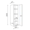 Flex Well Vorratsschrank Oslo BxTxH 50 x 47 x 200 cm sonoma eiche matt zerlegt Anschlag reversibel 00010510