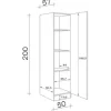 Flex Well Vorratsschrank Vintea BxTxH 50 x 57 x 200 cm magnolienweiss matt zerlegt Anschlag reversibel 00011628