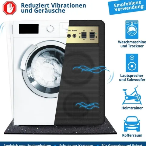 FLOORDIREKT Antivibrationsmatte - für Waschmaschinen geeignet - 60 x 60 x 0,5 cm